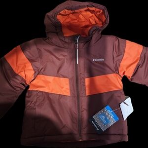 Columbia Orange and Brown Hooded Jacket